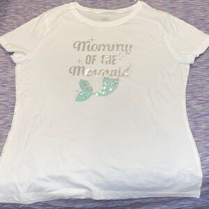 White  Shirt with Mermaid Design (moms)